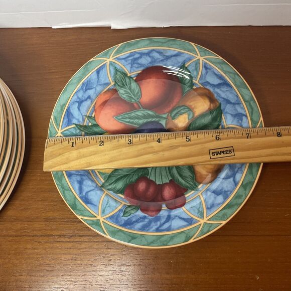 Victoria Beale FORBIDDEN FRUIT 9024 Salad Dessert 8 Plates Porcelain Set 7.5” - Picture 2 of 4